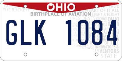 OH license plate GLK1084