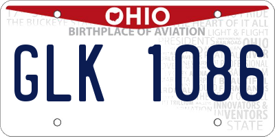 OH license plate GLK1086