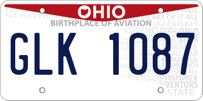 OH license plate GLK1087