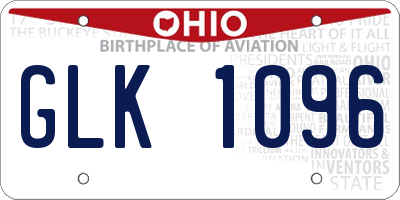 OH license plate GLK1096