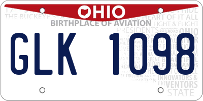 OH license plate GLK1098