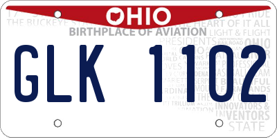OH license plate GLK1102