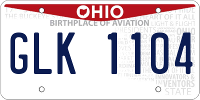 OH license plate GLK1104