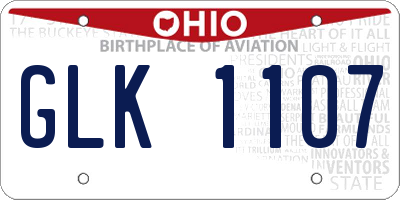 OH license plate GLK1107