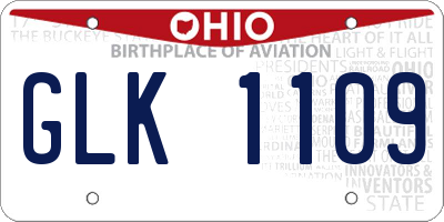 OH license plate GLK1109