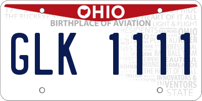 OH license plate GLK1111