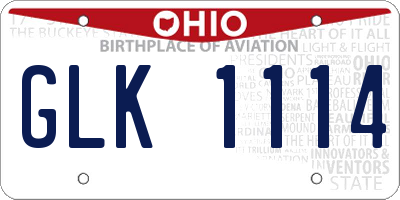 OH license plate GLK1114