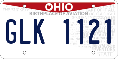 OH license plate GLK1121