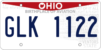 OH license plate GLK1122