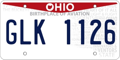 OH license plate GLK1126