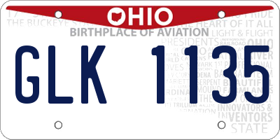 OH license plate GLK1135