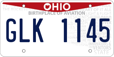 OH license plate GLK1145