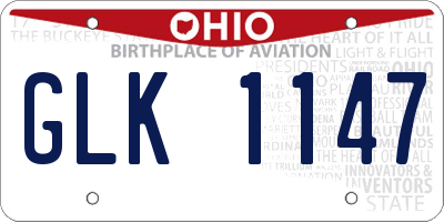 OH license plate GLK1147