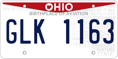 OH license plate GLK1163