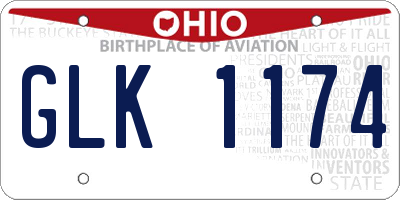 OH license plate GLK1174