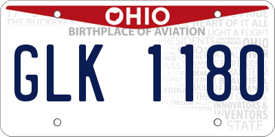 OH license plate GLK1180