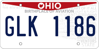 OH license plate GLK1186