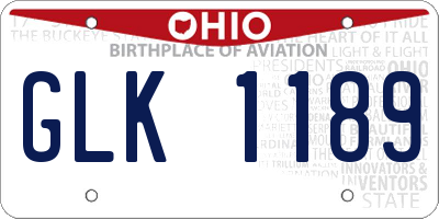 OH license plate GLK1189