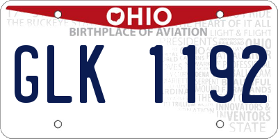 OH license plate GLK1192