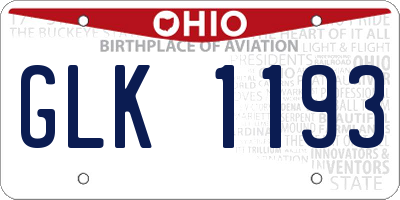 OH license plate GLK1193