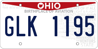 OH license plate GLK1195