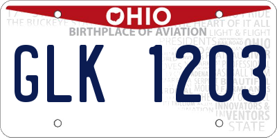 OH license plate GLK1203