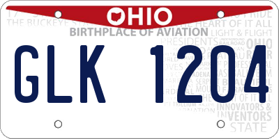 OH license plate GLK1204