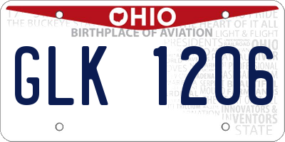 OH license plate GLK1206