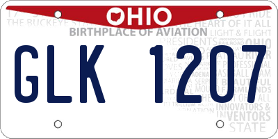OH license plate GLK1207