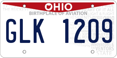 OH license plate GLK1209