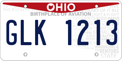OH license plate GLK1213