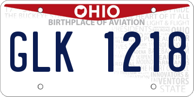 OH license plate GLK1218