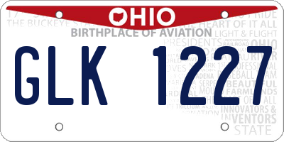 OH license plate GLK1227