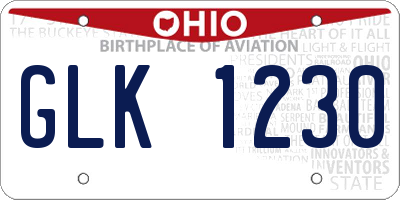 OH license plate GLK1230