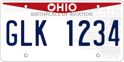 OH license plate GLK1234