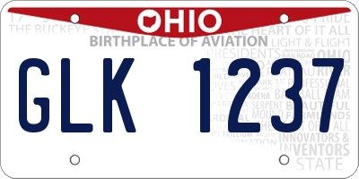 OH license plate GLK1237