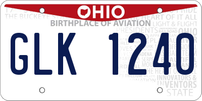 OH license plate GLK1240