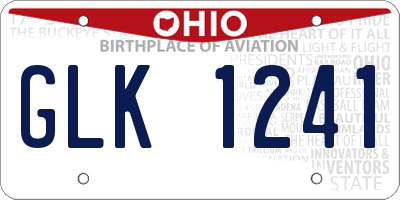 OH license plate GLK1241