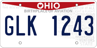 OH license plate GLK1243