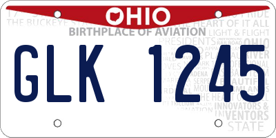 OH license plate GLK1245