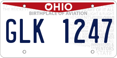 OH license plate GLK1247