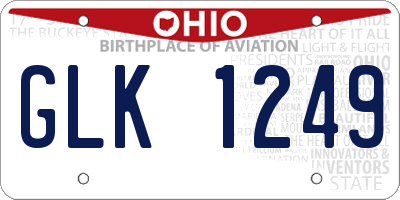 OH license plate GLK1249