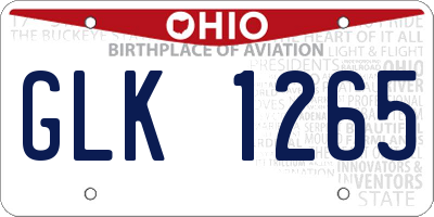 OH license plate GLK1265