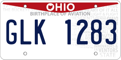 OH license plate GLK1283