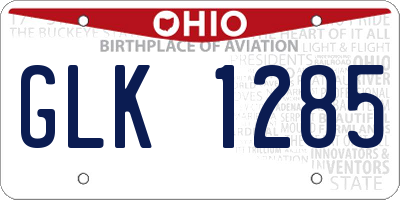 OH license plate GLK1285