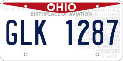 OH license plate GLK1287