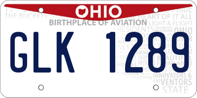 OH license plate GLK1289