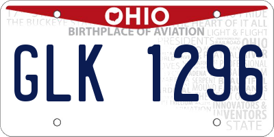 OH license plate GLK1296