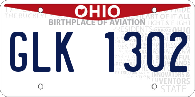 OH license plate GLK1302