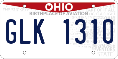 OH license plate GLK1310